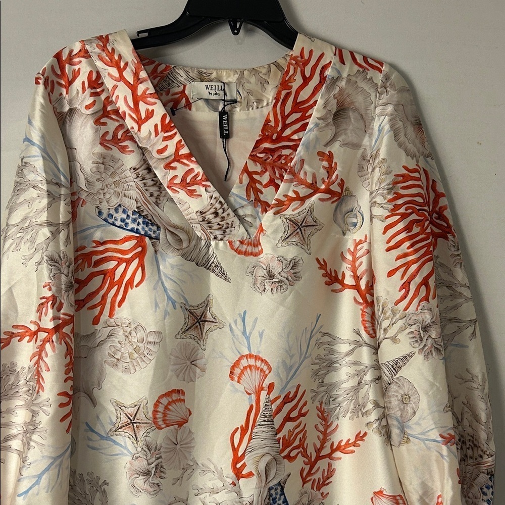 Weill Italy Puff Long Sleeve Multicoloured Tunic Dress Size 8 - Picture 4 of 14